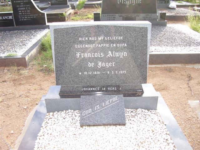 JAGER Francois Alwyn, de 1891-1975