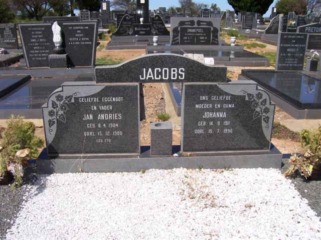 JACOBS Jan Andries 1904-1980 &amp; Johanna 1911-1996