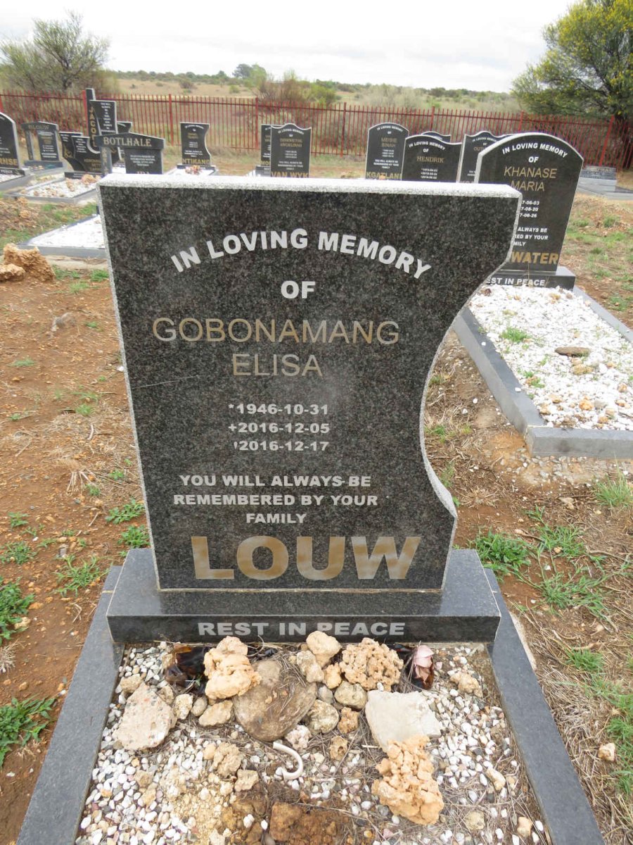 LOUW Gobonamang Elisa 1946-2016
