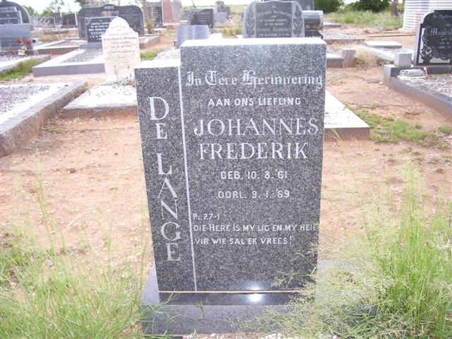 LANGE Johannes Frederik, de 1961-1969