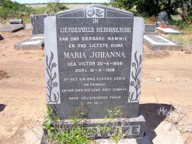 MERWE Maria Johanna, v.d. nee VICTOR 1898-1968