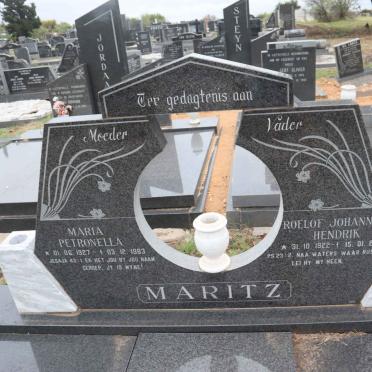 MARITZ Roelof Johannes Hendrik 1922-2004 & Maria Petronella 1927-1983