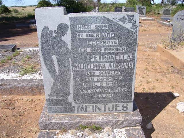 MEINTJES Petronella Wilhelmina Adriana nee SCHOLTZ 1855-1955