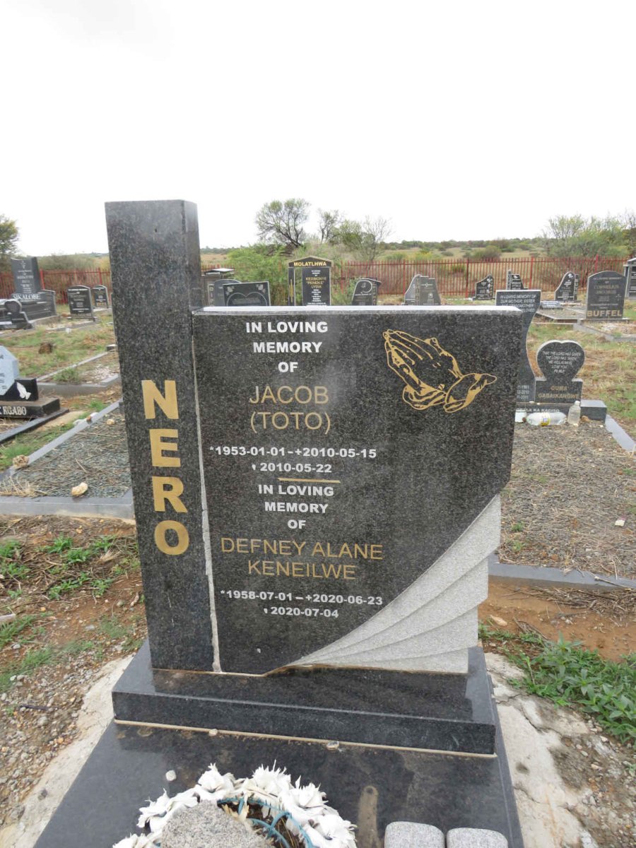 NERO Jacob 1953-2010 & Defney Alane Keneilwe1958-2020
