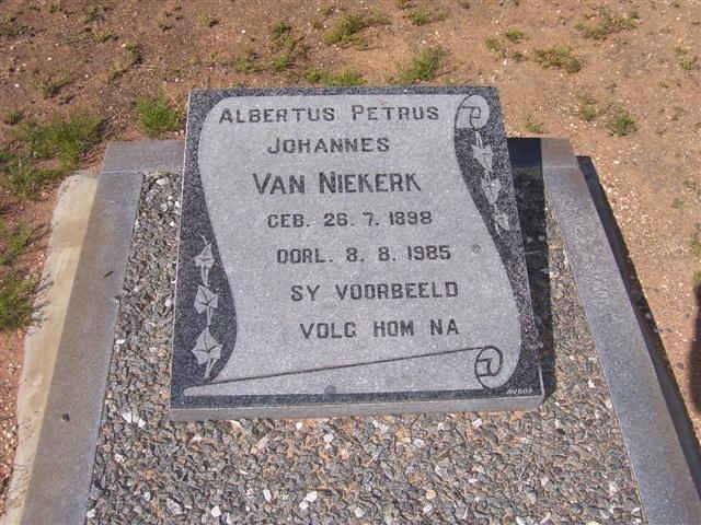 NIEKERK Albertus Petrus Johannes, van 1898-1985