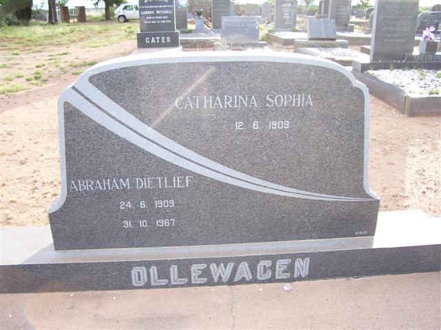 OLLEWAGEN Abraham Dietlief 1909-1967 &amp; Catharina Sophia 1909-??