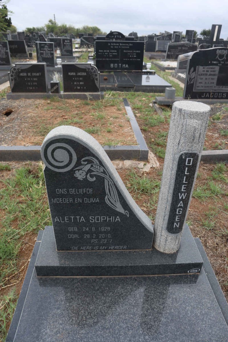 OLLEWAGEN Aletta Sophia 1928-2010