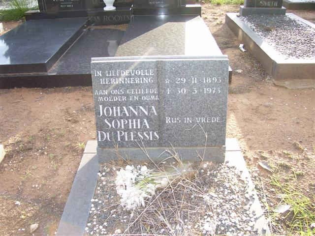 PLESSIS Johanna Sophia, du 1893-1973