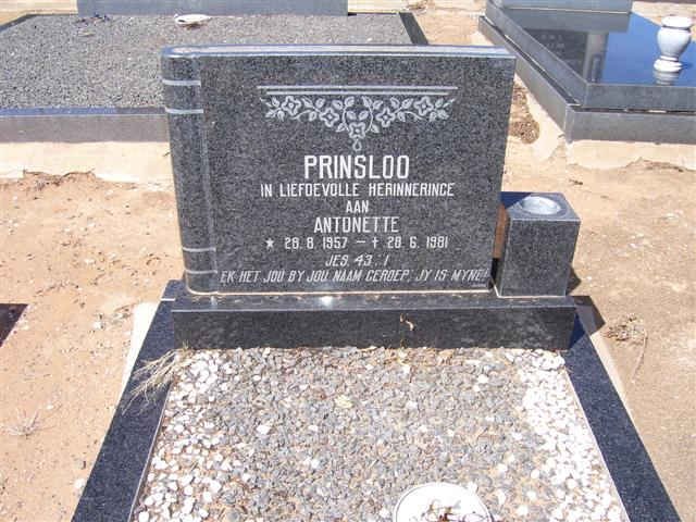 PRINSLOO Antonette 1957-1981