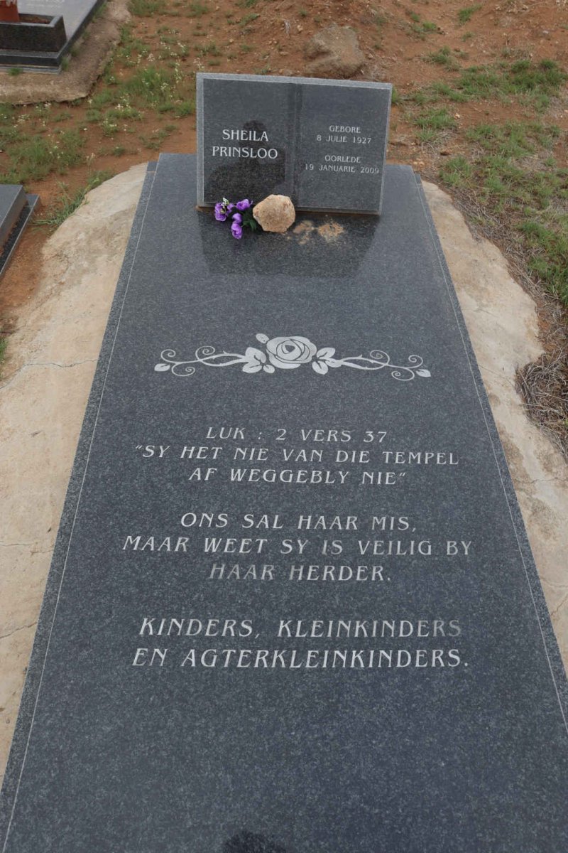 PRINSLOO Sheila 1927-2009