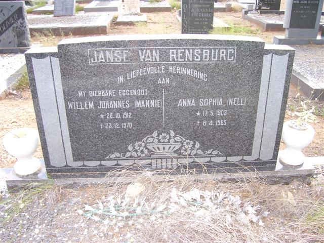 RENSBURG Willem Johannes, Janse van 1912-1970 &amp; Anna Sophia NELL 1903-1985