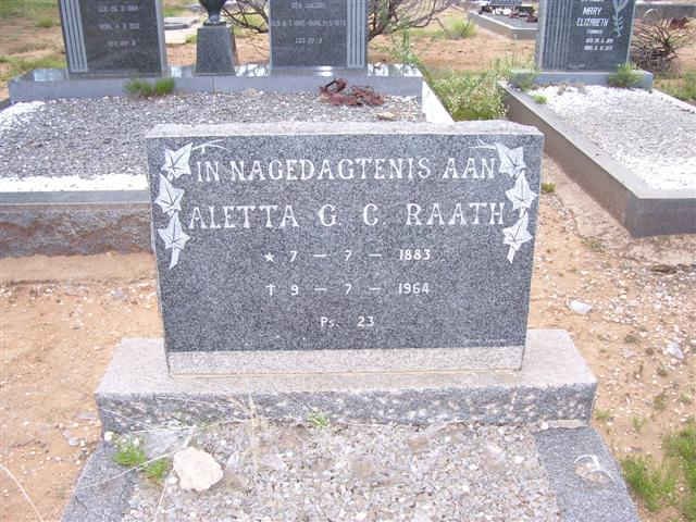 RAATH Aletta G.C. 1883-1964