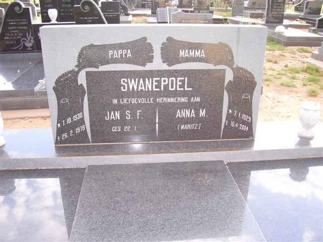 SWANEPOEL Jan S.F. 1930-1978 &amp; Anna M. MARITZ 1929-2004