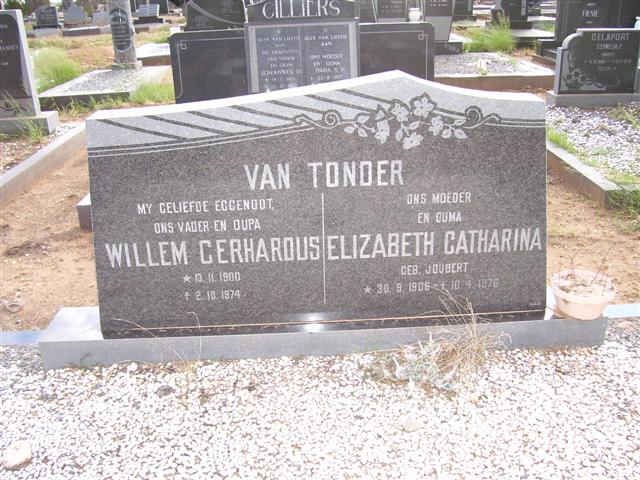 TONDER Willem Gerhardus, van 1900-1974 &amp; Elizabeth Catharina JOUBERT 1906-1976