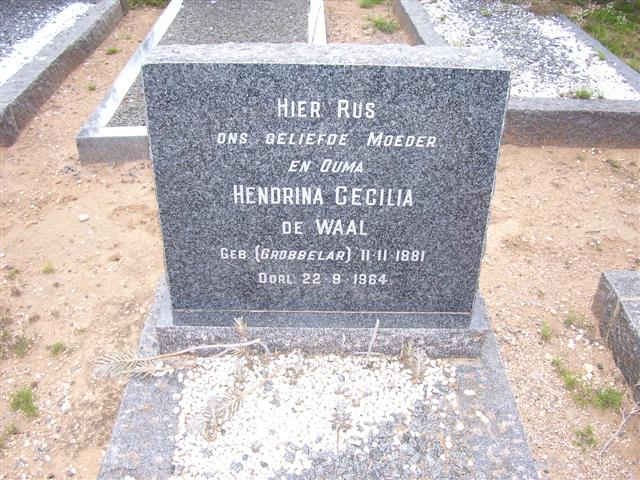 WAAL Hendrina Cecilia, de nee GROBBELAR 1881-1964