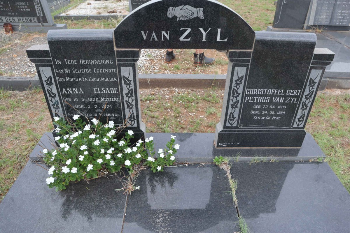 ZYL Christoffel Gert Petrus, van 1903-1984 & Anna Elsabe MOSTERT 1920-1974