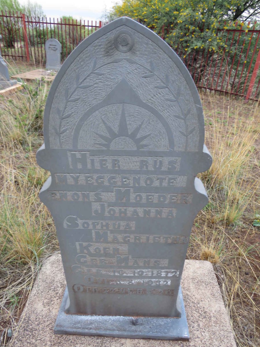 KOEN Johanna Sophua Magrietha nee MANS 1872-1932