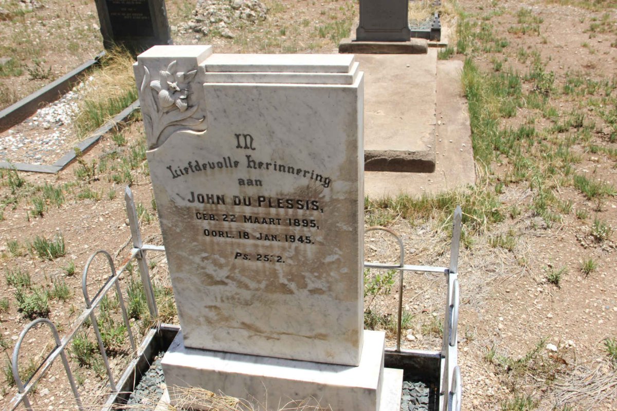 PLESSIS John, du 1895-1945