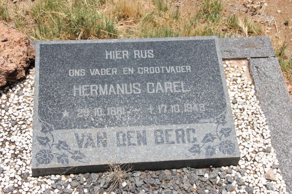 BERG Hermanus Carel, van den 1881-1948