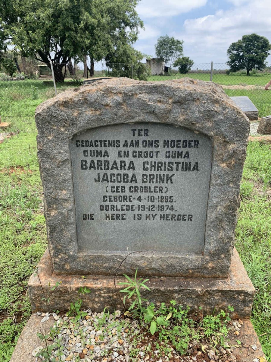 BRINK Barbara Christina Jacoba nee GROBLER 1885-1974