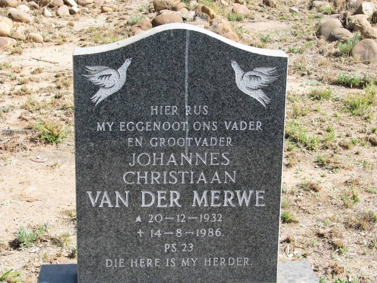 MERWE Johannes Christiaan, van der 1932-1986