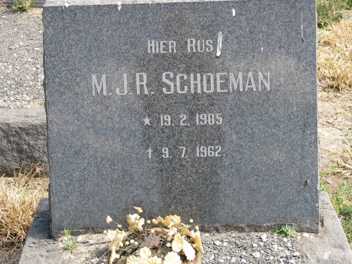 SCHOEMAN M.J.R. 1905-1962