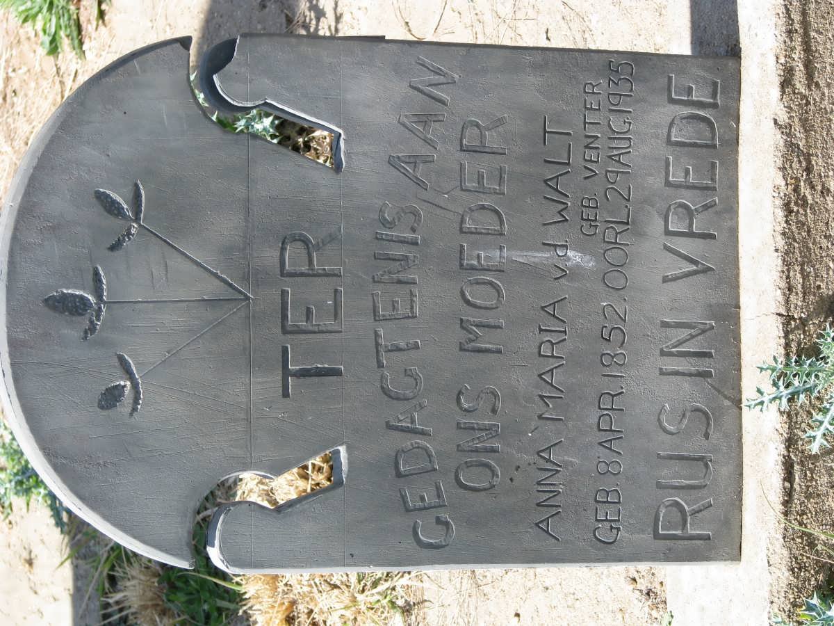 WALT Anna Maria, v.d. 1852-1935