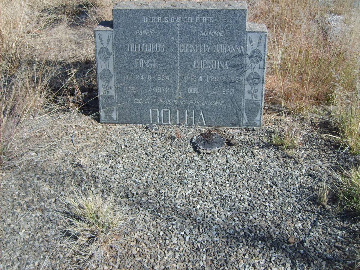 BOTHA Theodorus Ernst 1934-1972 &amp; Cornelia Johanna Christina SMIT 1937-1972
