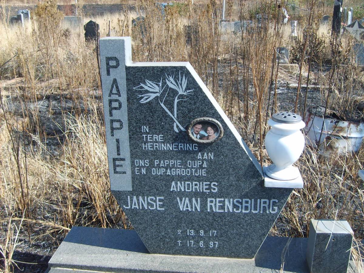 RENSBURG Andries, Janse van 1917-1997