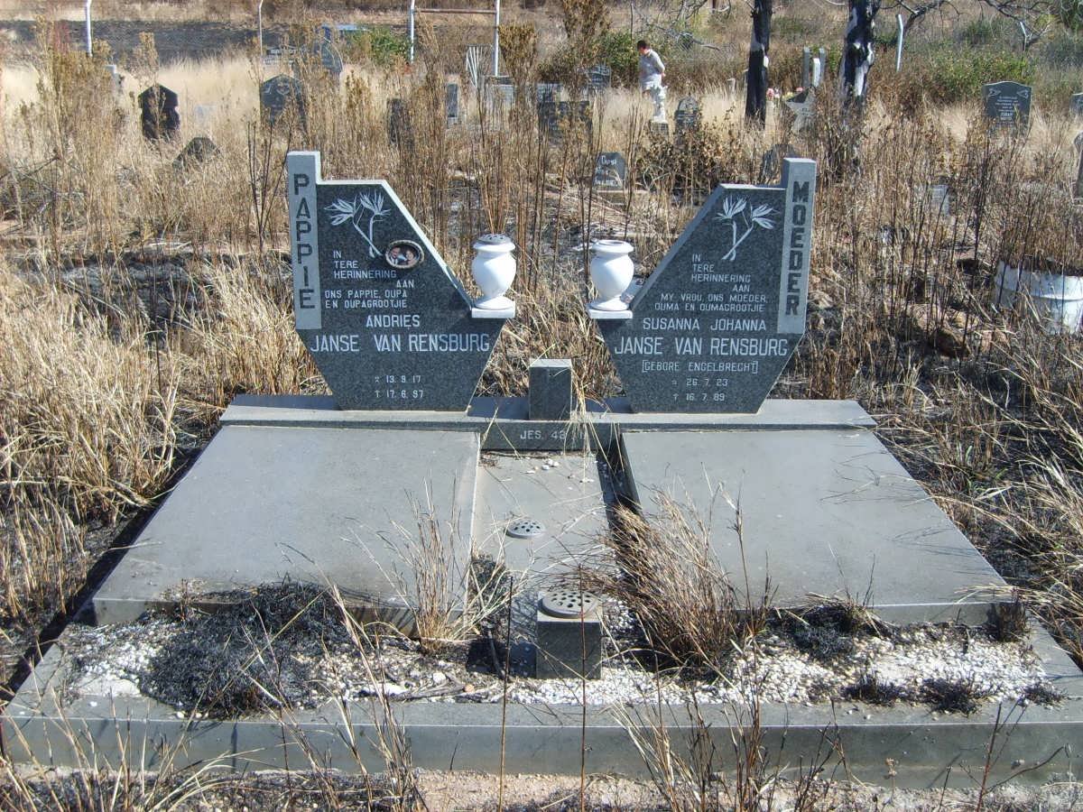 RENSBURG Andries, Janse van 1917-1997 &amp; Susanna Johanna ENGELBRECHT 1923-1989