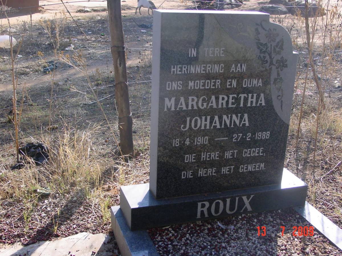 ROUX Margaretha Johanna 1910-1988
