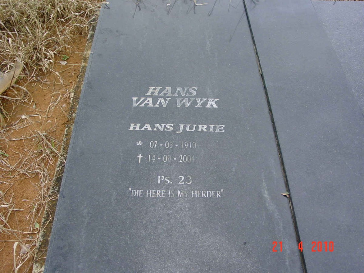 WYK Hans Jurie, van 1910-2004