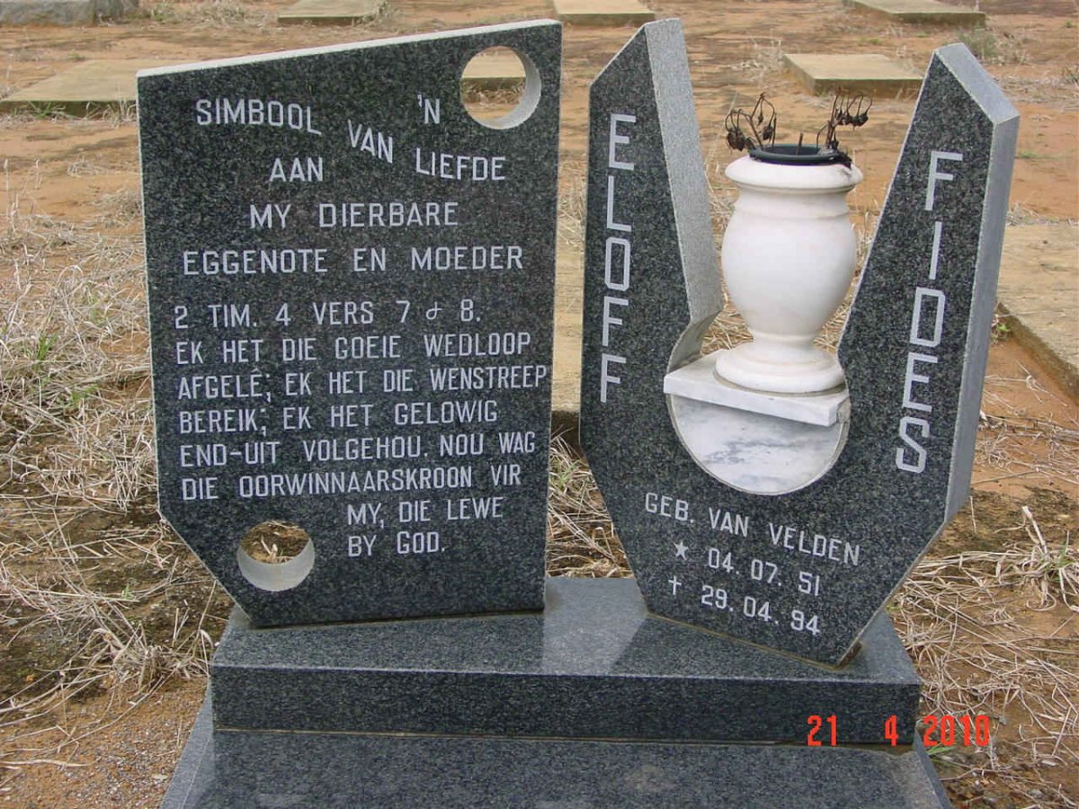ELOFF Fides nee VAN VELDE 1951-1994