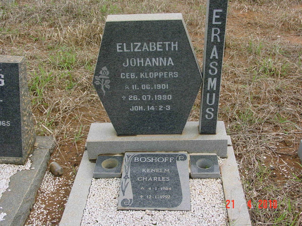 ERASMUS Elizabeth Johanna 1901-1990
