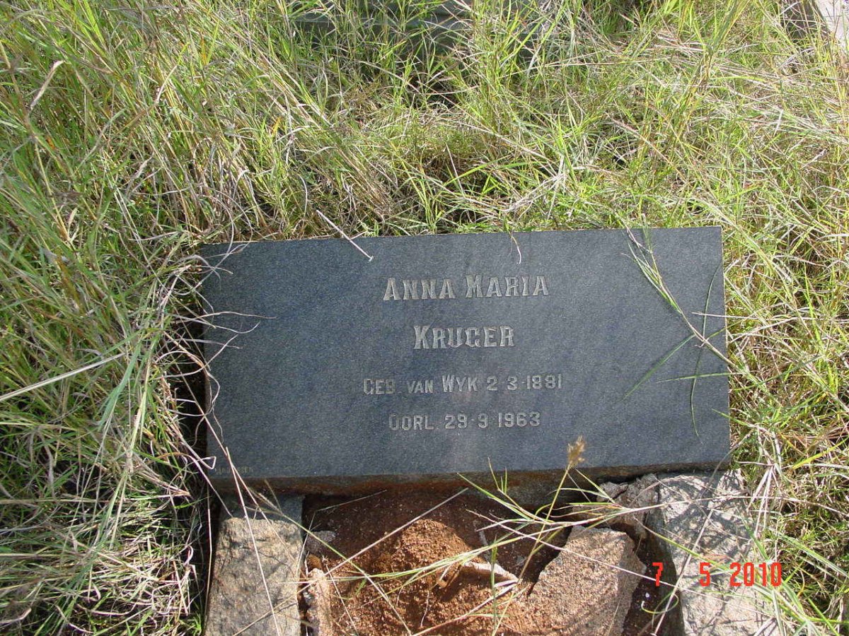 KRUGER Anna Maria nee VAN WYK 1881-1963