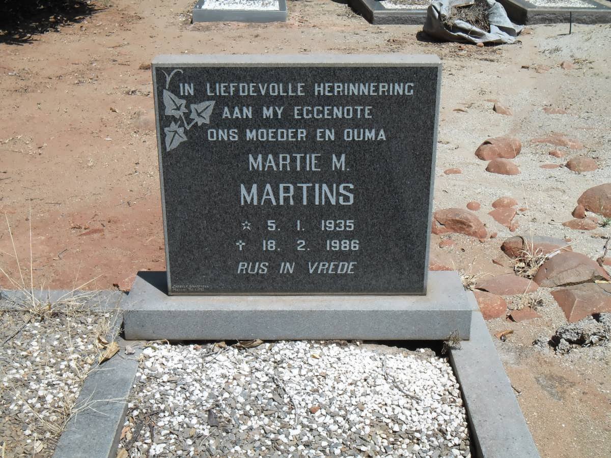 MARTINS Martie M. 1935-1986