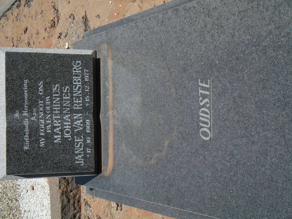 RENSBURG Marthinus Johannes, Janse van 1909-1977