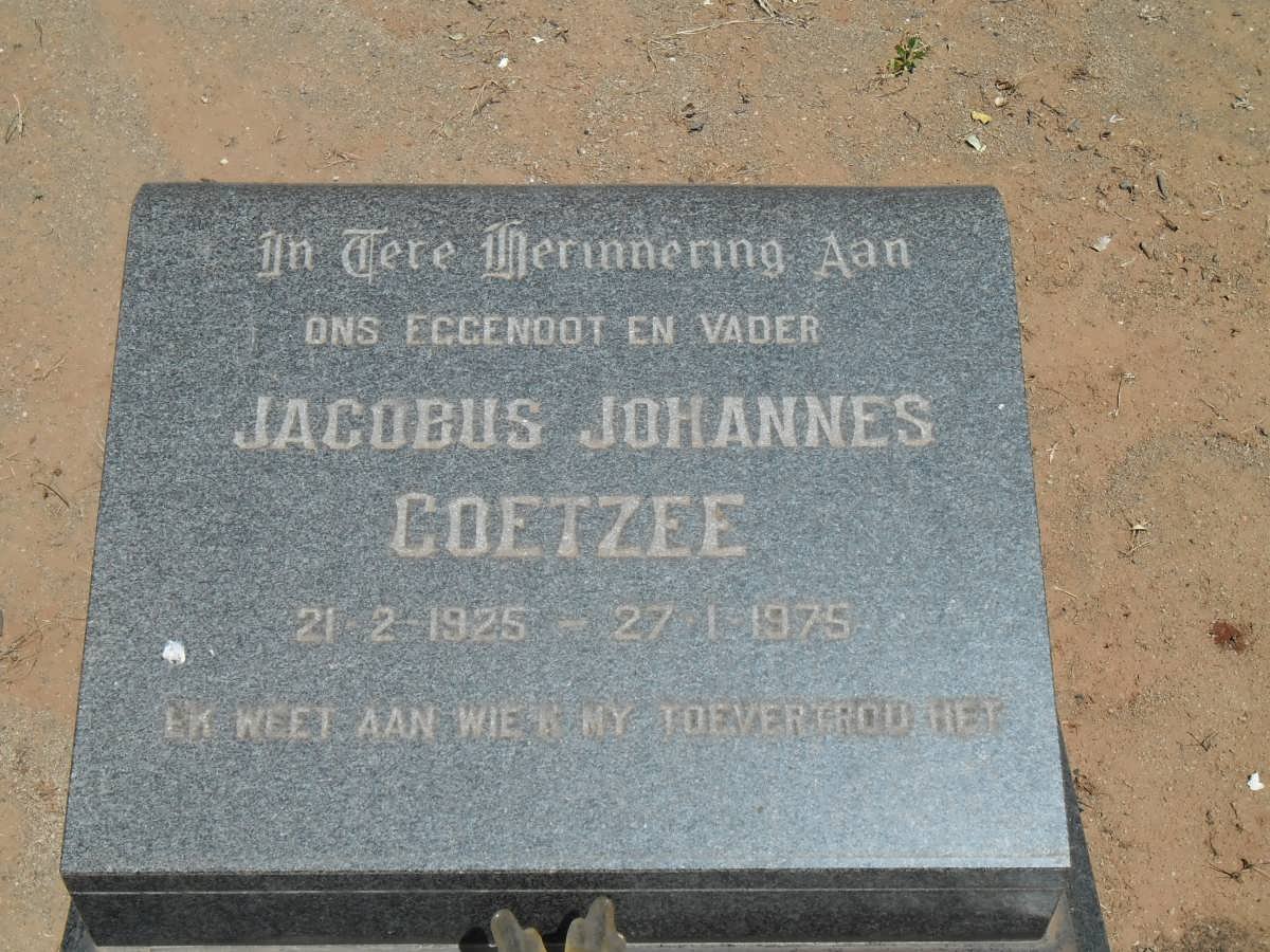 COETZEE Jacobus Johannes 1925-1975