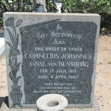 RENSBURG Cornelius Johannes, Janse van 1912-1947