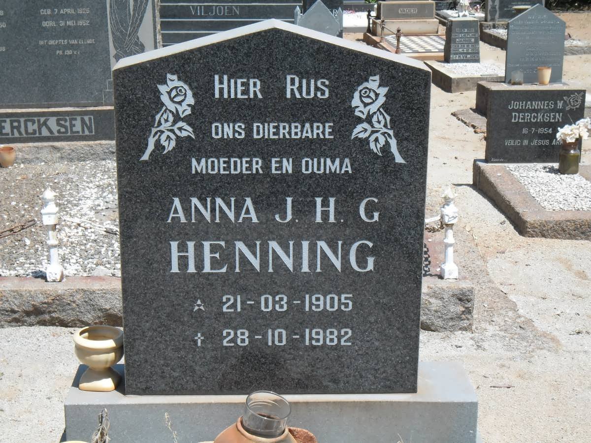 HENNING Anna J.H.G. 1905-1982