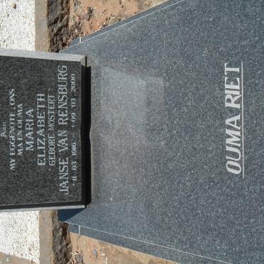 RENSBURG Maria Elizabeth, Janse van nee MOSTERT 1916-2000