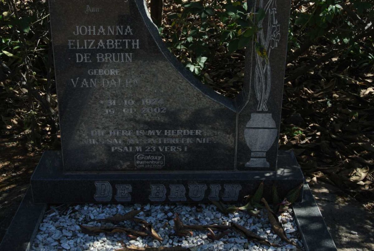 BRUIN Johanna Elizabeth, de nee VAN DALEN 1924-2002