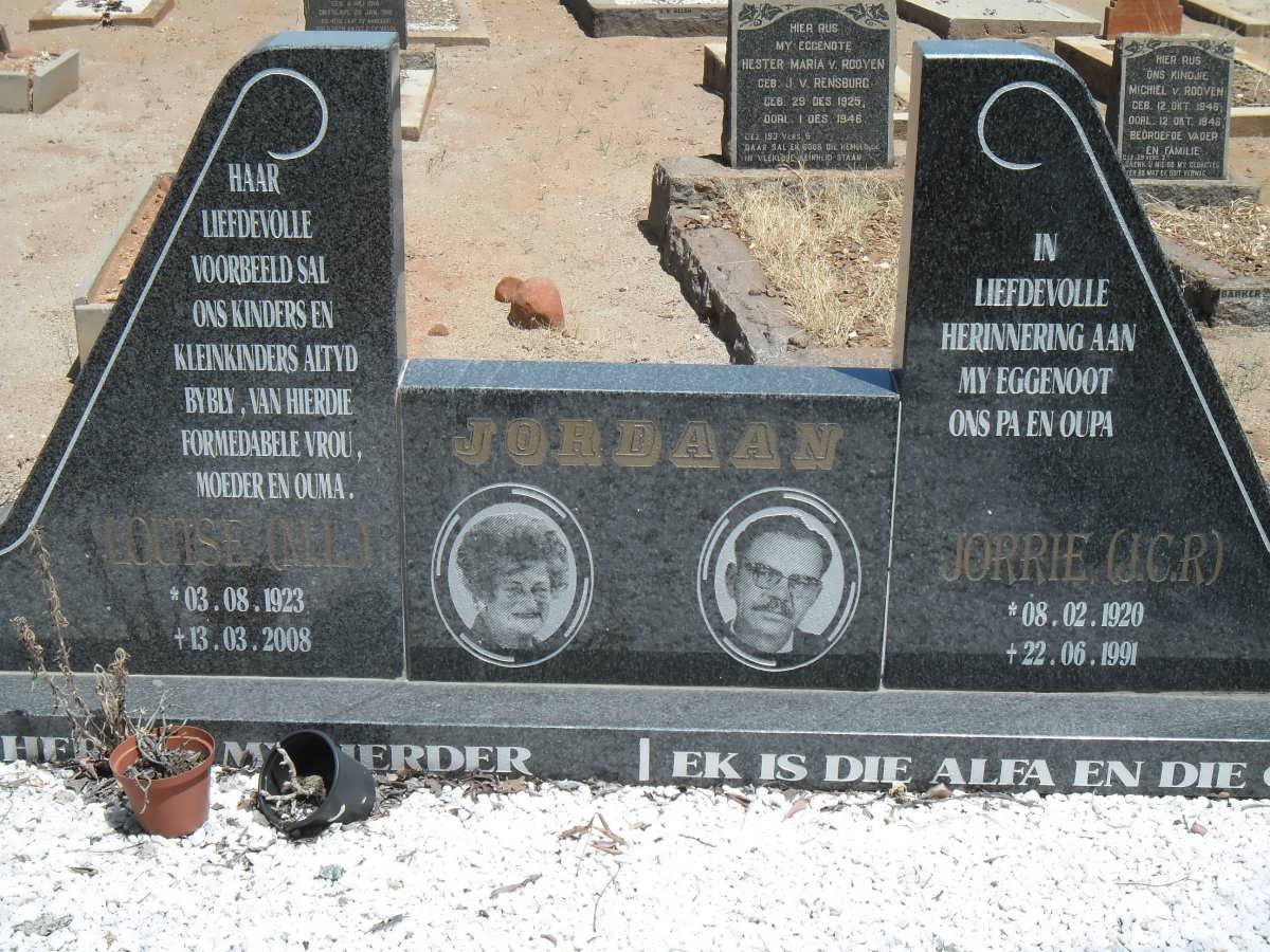 JORDAAN J.C.R. 1920-1991 &amp; M.L. 1923-2008