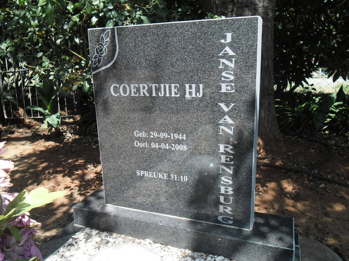 RENSBURG Coertjie H.J., Janse van 1944-2008