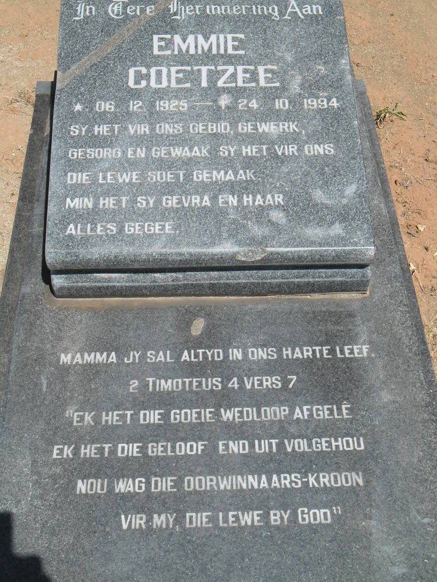COETZEE Emmie 1925-1994