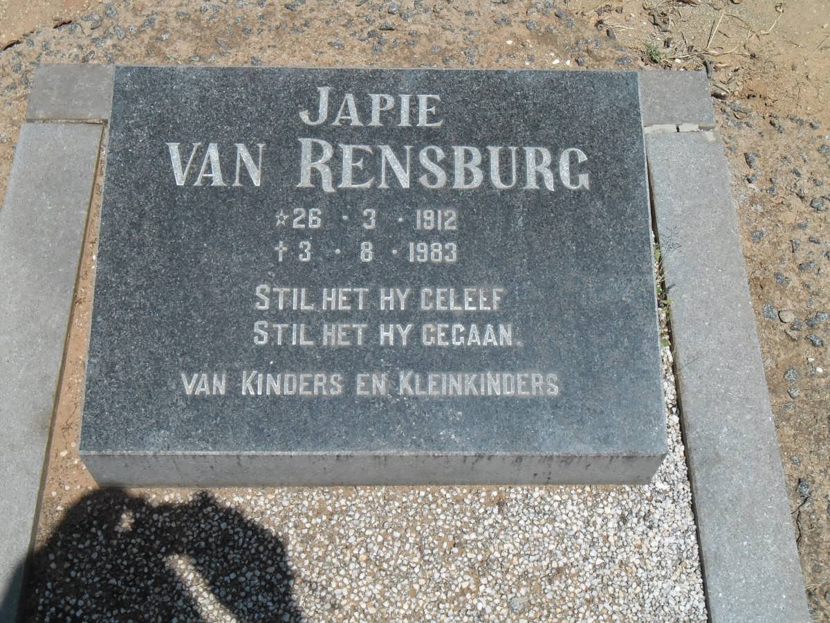 RENSBURG Japie, van 1912-1983