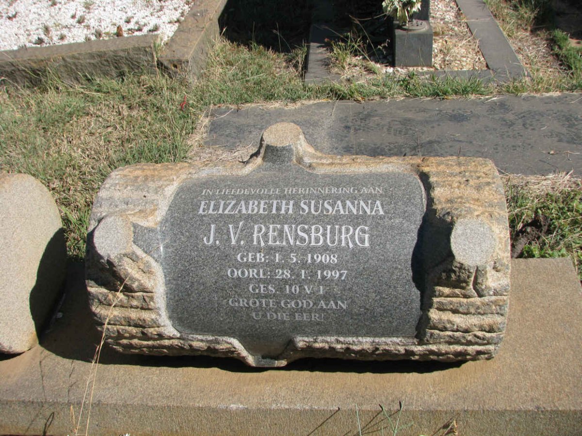 RENSBURG Elizabeth Susanna, J.v. 1908-1997