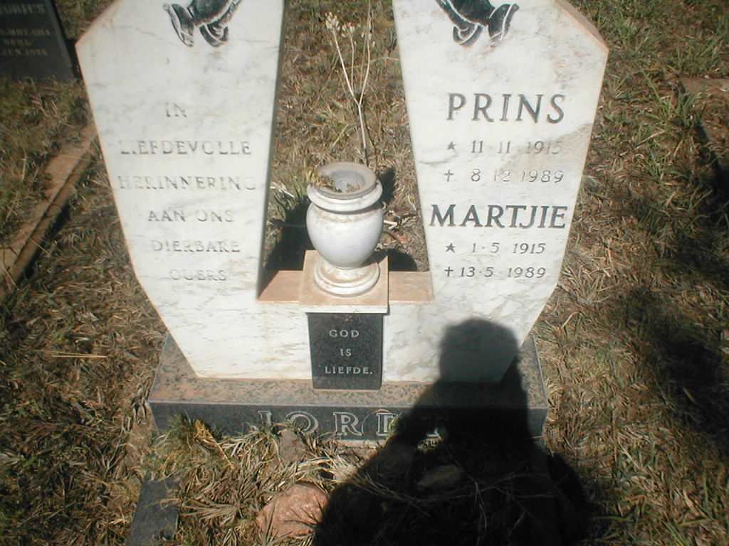 JORDT Prins 1915-1989 &amp; Martjie 1915-1989