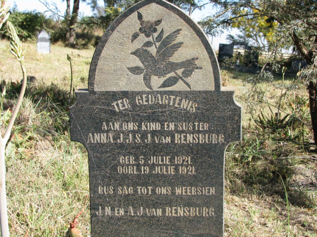 RENSBURG Anna J.J.S., J. van 1921-1921
