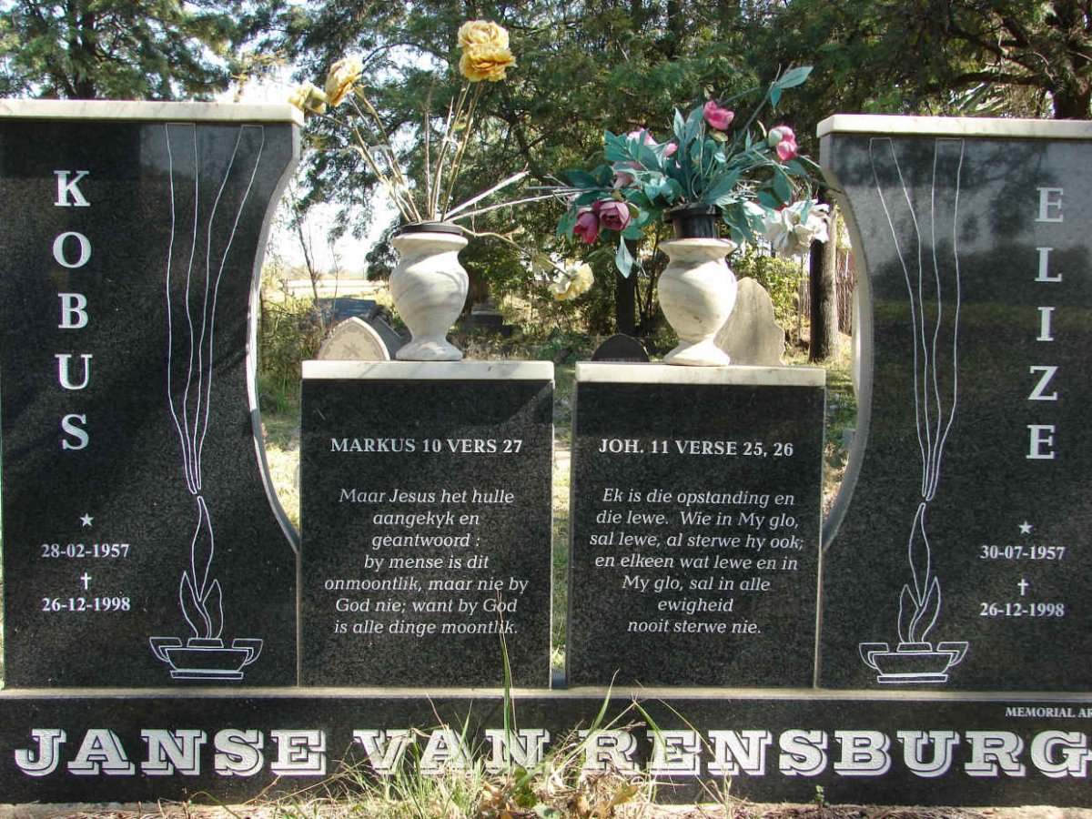 RENSBURG Kobus, Janse van 1957-1998 &amp; Elize 1957-1998